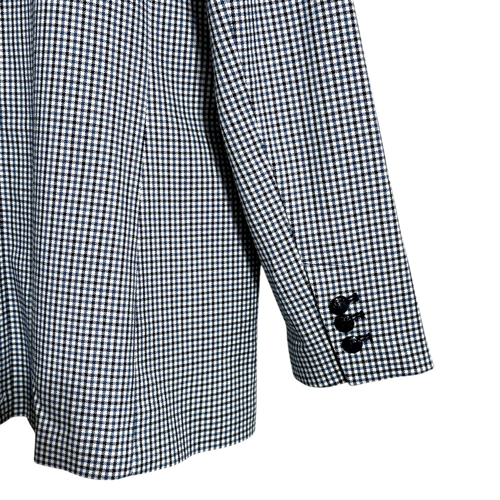 Ann Taylor Loft NWT Relaxed Modern Houndstooth Blazer in Blue & Black Plaid 10 - Picture 12 of 15